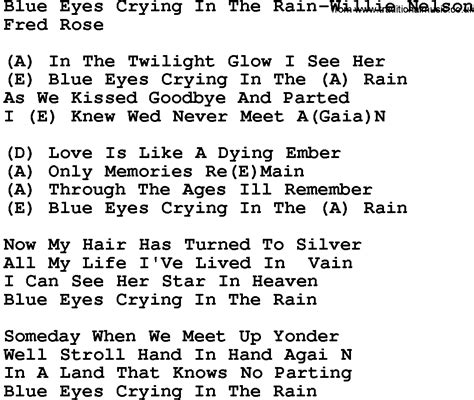  Blue Eyes Crying In The Rain は切ないメロディーと力強い歌声が織りなす、永遠の愛の歌